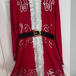 Festive Red Santa Sweater Dress